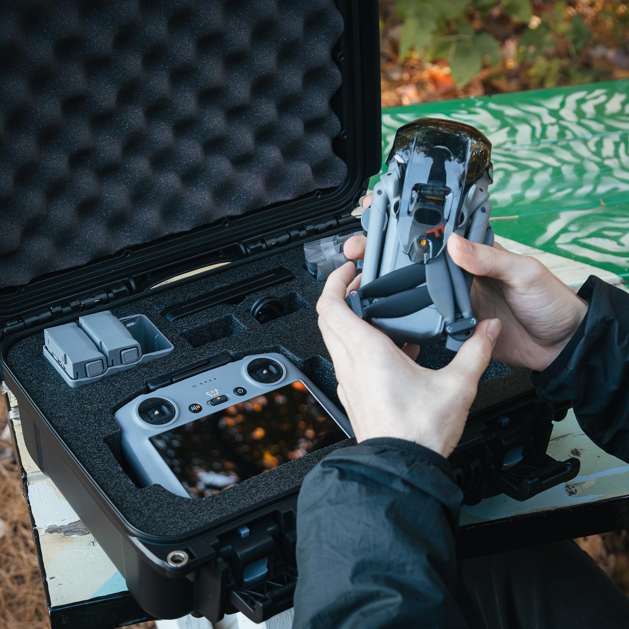 NANUK 915 DJI™ Mini 5 Pro Fly More Combo Plus - Waterproof Hard Case with Drone Foam Insert, Crushproof, Portable Travel Case, Made in Canada - Graphite (15.8" x 12.1" x 6.8") - Image 10