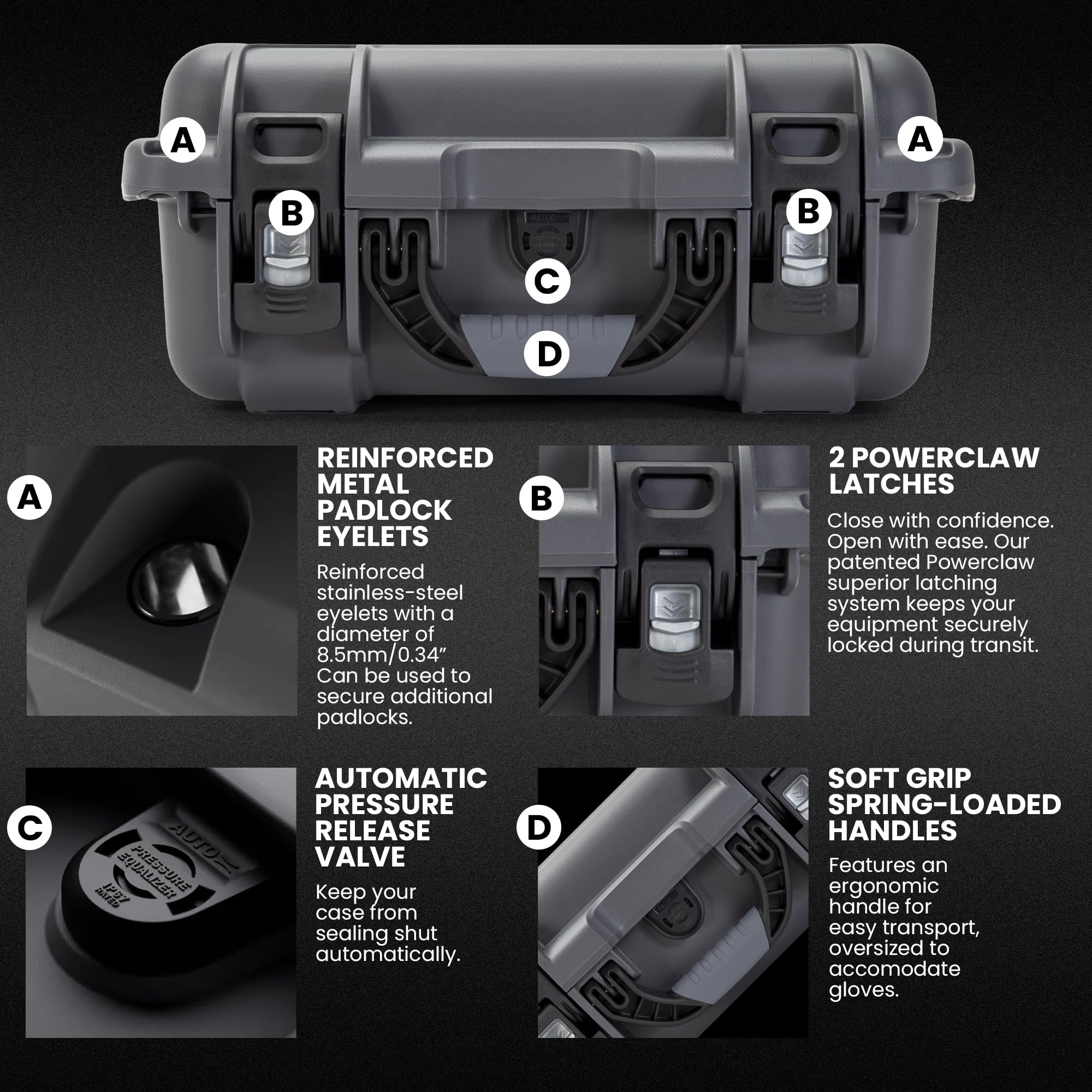 NANUK 915 DJI™ Mini 5 Pro Fly More Combo Plus - Waterproof Hard Case with Drone Foam Insert, Crushproof, Portable Travel Case, Made in Canada - Graphite (15.8" x 12.1" x 6.8") - Image 6