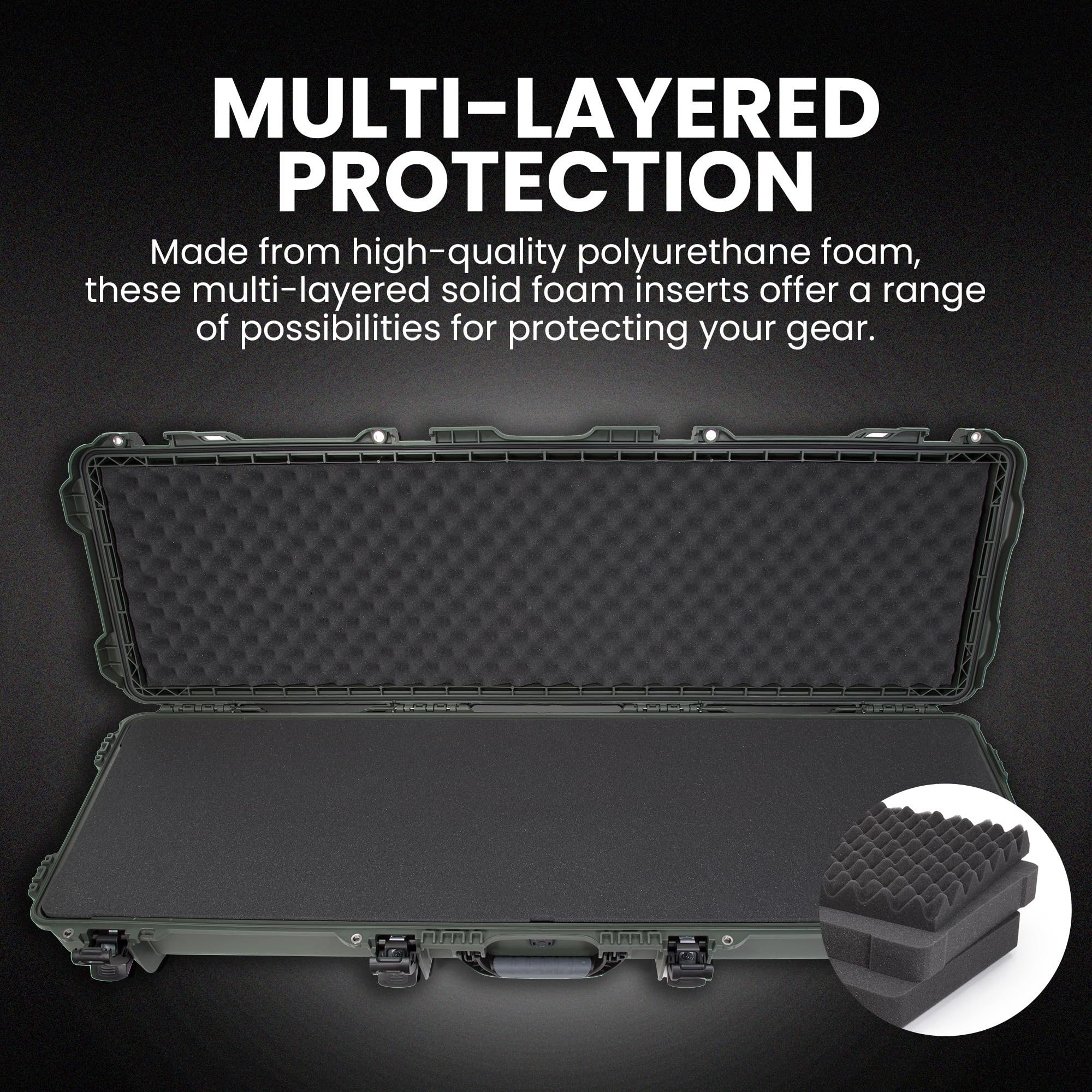 NANUK Hard Case with Foam & Wheels - 30" to 55" Long, Customizable Foam Insert, IP67 Waterproof & Crushproof, Rugged Construction for Ultimate Protection, Made in Canada - Image 3