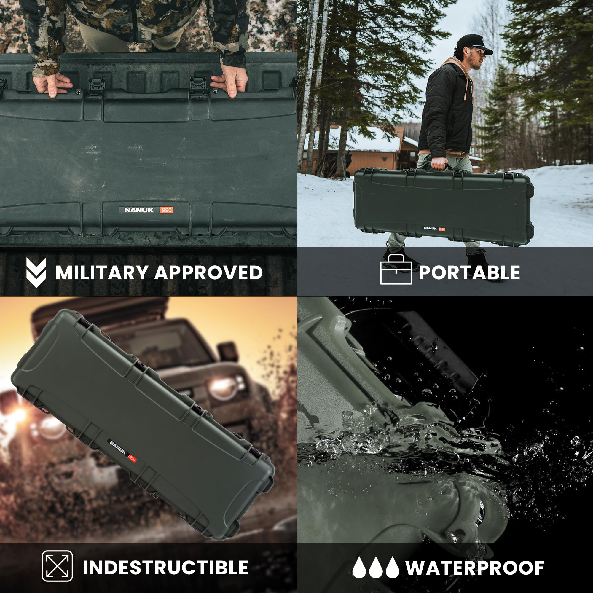 NANUK Hard Case with Foam & Wheels - 30" to 55" Long, Customizable Foam Insert, IP67 Waterproof & Crushproof, Rugged Construction for Ultimate Protection, Made in Canada - Image 5