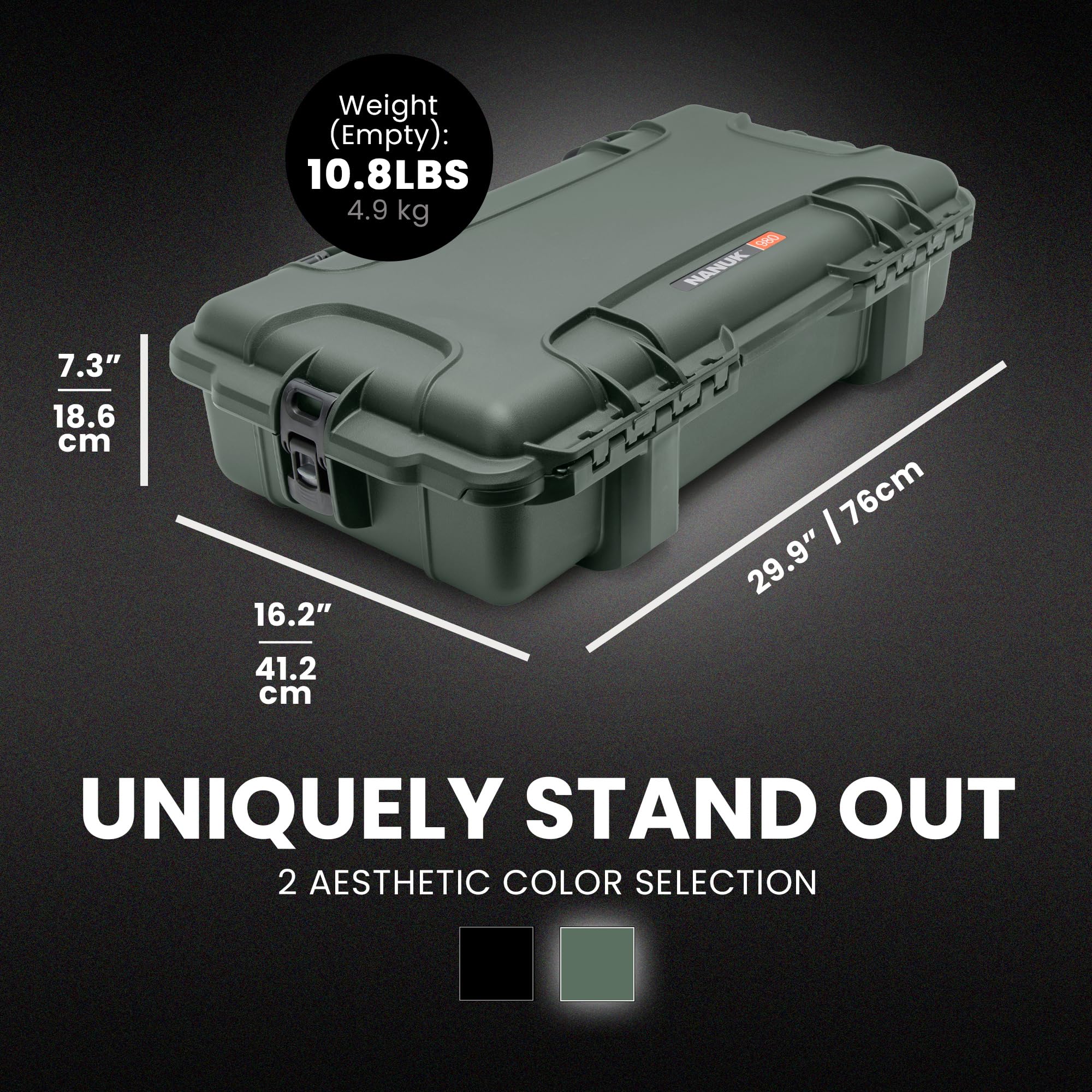 NANUK Hard Case with Foam & Wheels - 30" to 55" Long, Customizable Foam Insert, IP67 Waterproof & Crushproof, Rugged Construction for Ultimate Protection, Made in Canada - Image 4