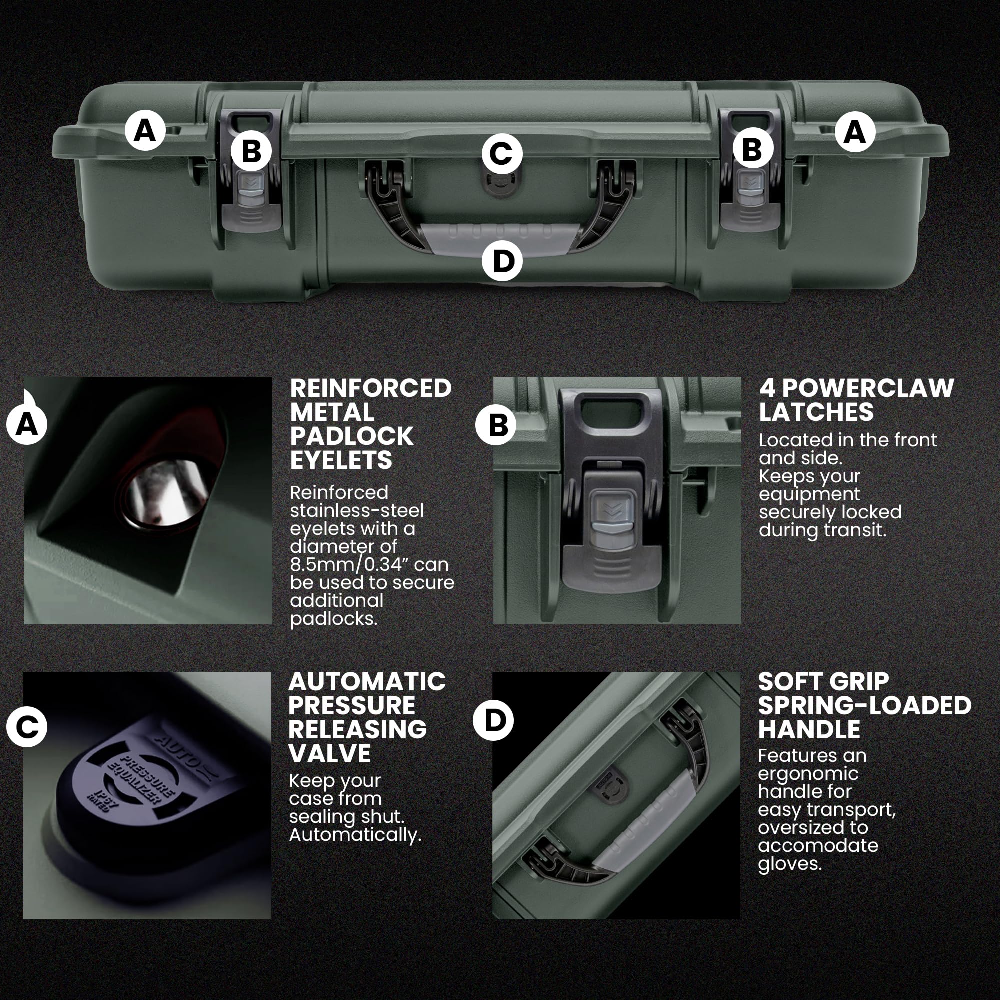NANUK Hard Case with Foam & Wheels - 30" to 55" Long, Customizable Foam Insert, IP67 Waterproof & Crushproof, Rugged Construction for Ultimate Protection, Made in Canada - Image 5