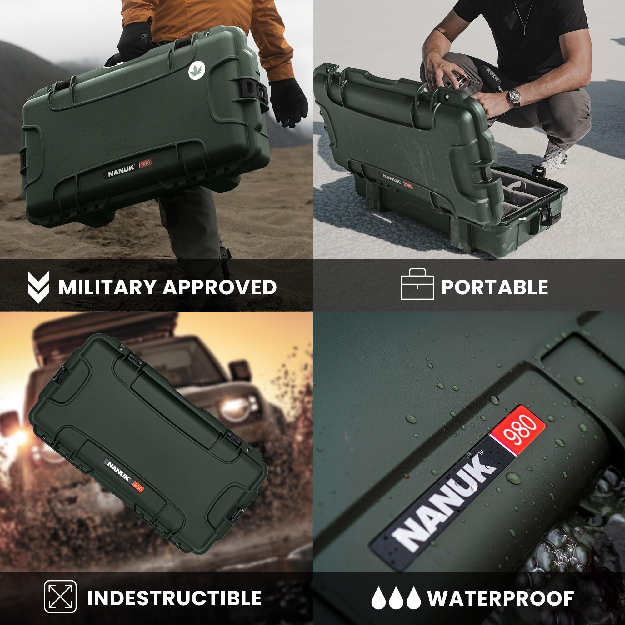 NANUK Hard Case with Foam & Wheels - 30" to 55" Long, Customizable Foam Insert, IP67 Waterproof & Crushproof, Rugged Construction for Ultimate Protection, Made in Canada - Image 6